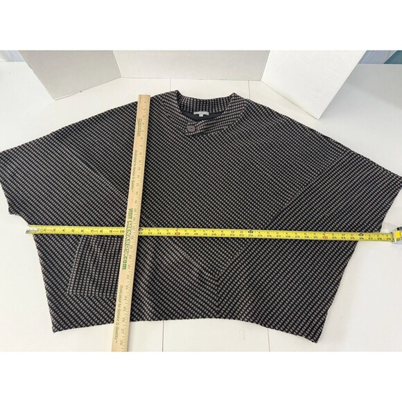 Habitat Women Poncho Sweater size L Textured Pullover Cotton Blend Boxy polka - Picture 7 of 10